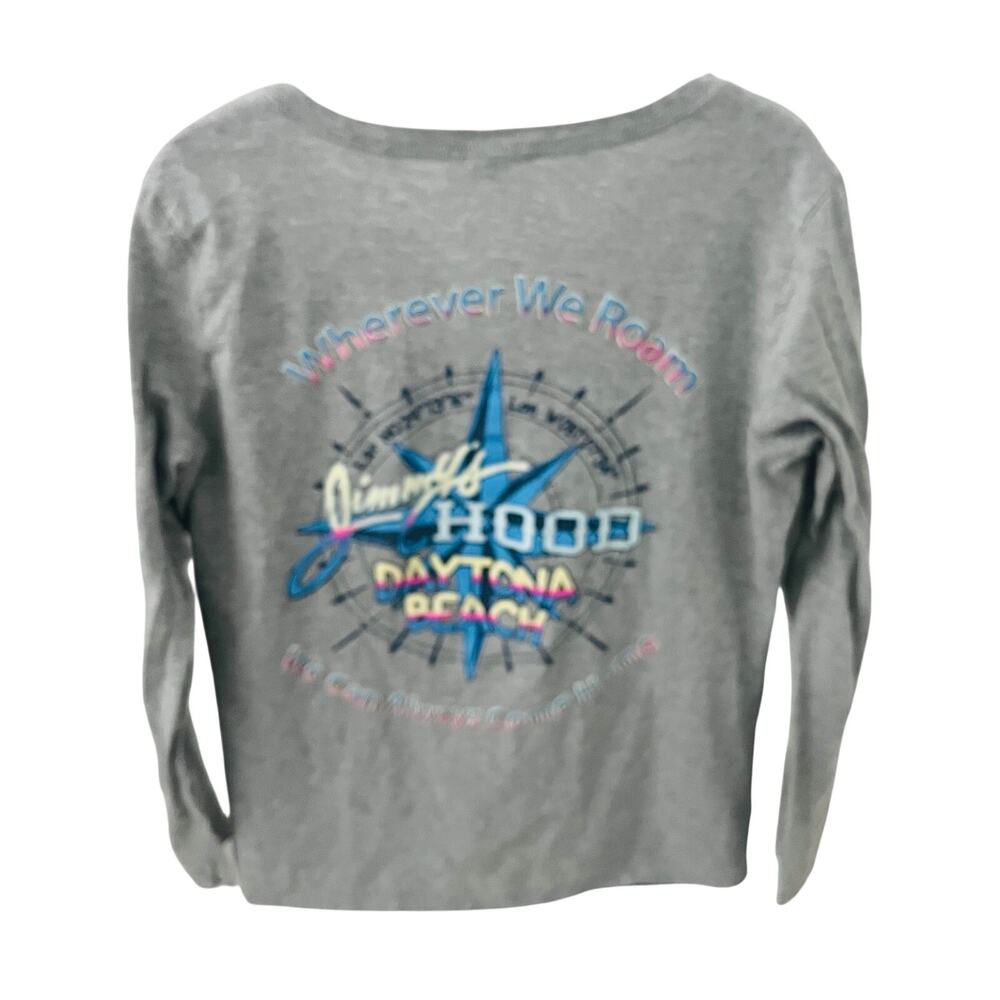 Jimmy’s Hood Daytona Beach Women’s XL Gray Long Sleeve V-Neck Shirt